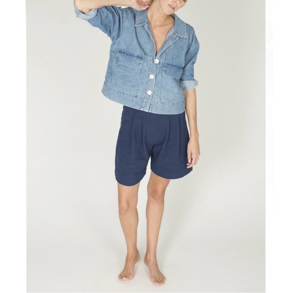 Ilana Kohn Boyd shorts in blue cotton/linen - Picture 3 of 8